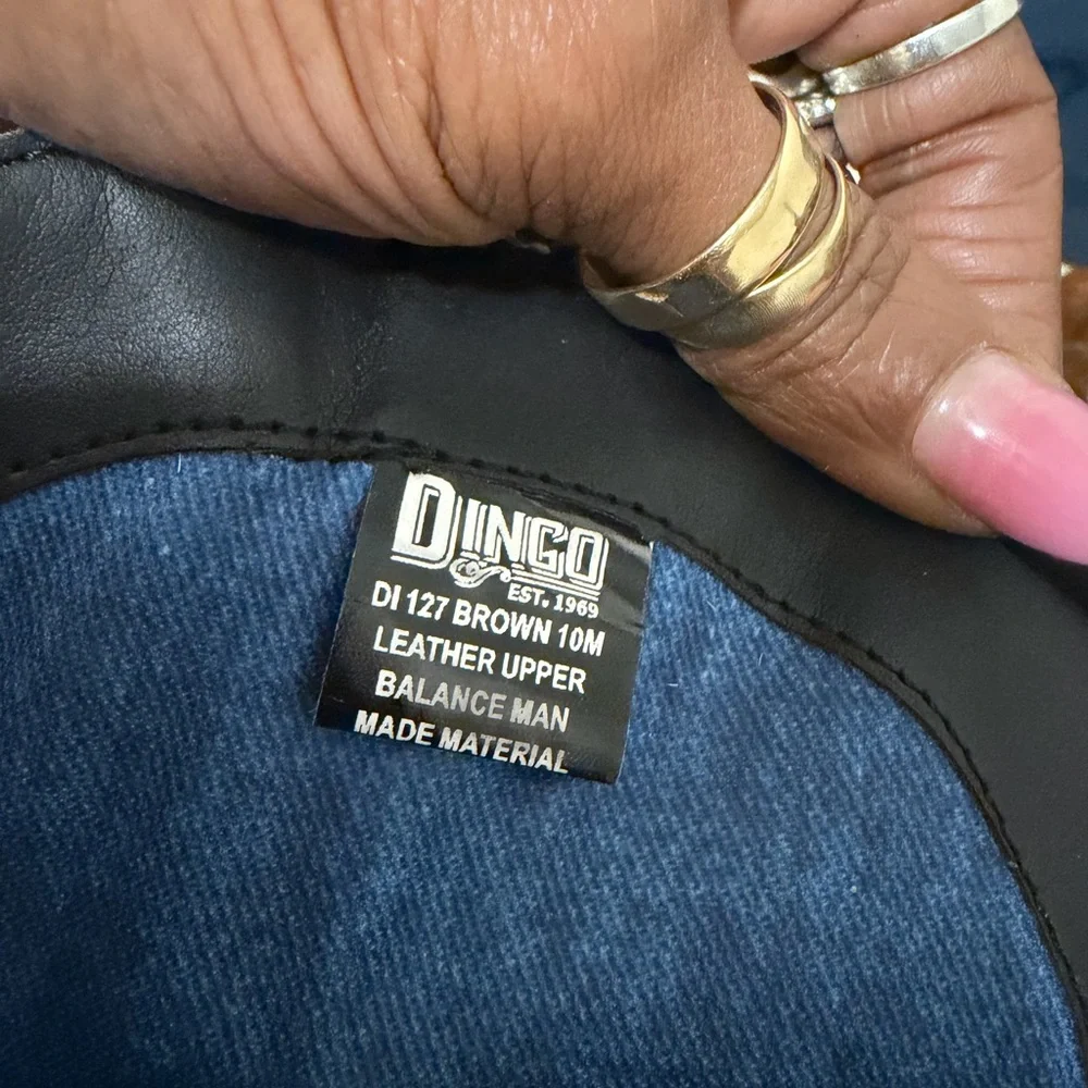 Dingo Brown and White Heeled Boots - Picture 9 of 12